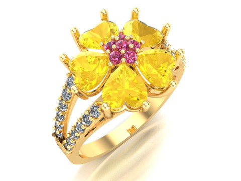 Heart ring - Womens heart ring - Womens ring - N729 3D Print Model