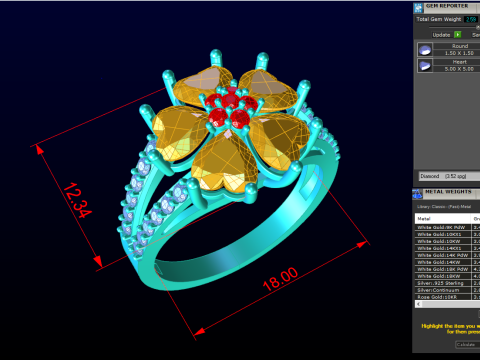 Heart ring - Womens heart ring - Womens ring - N729 3D Print Model