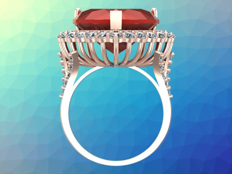 Heart ring - Heart stone ring - Womens ring - N820 3D प्रिंट मॉडल