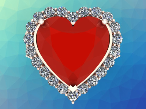 Heart ring - Heart stone ring - Womens ring - N820 3D प्रिंट मॉडल
