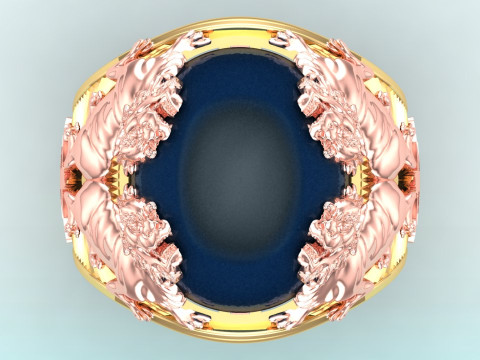 Unicorn ring - Four pixiu ring - Mens ring - N428 3D Print Model