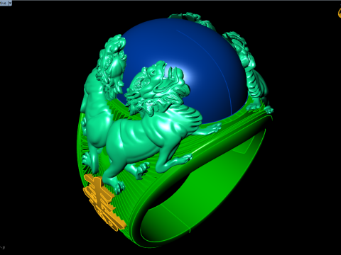 Unicorn ring - Four pixiu ring - Mens ring - N428 3D Print Model