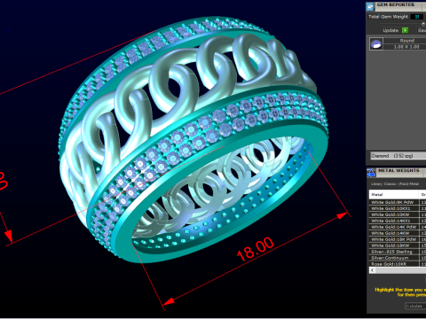 Chain ring - Miami Cuban ring - Link ring - Mens ring - N422 Modèles 3D en vedette