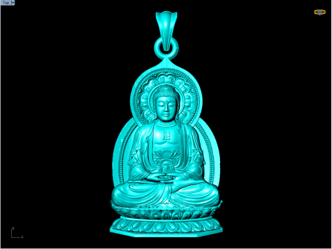 Liontin Buddha Amitabha - Liontin Buddha Adida - Liontin Buddha - N623 Model Cetak 3D