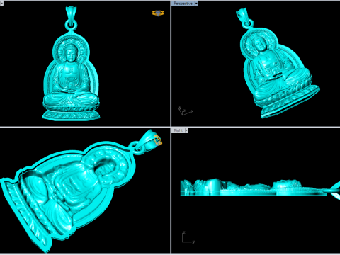 Liontin Buddha Amitabha - Liontin Buddha Adida - Liontin Buddha - N623 Model Cetak 3D