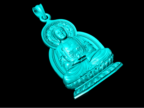 Liontin Buddha Amitabha - Liontin Buddha Adida - Liontin Buddha - N623 Model Cetak 3D