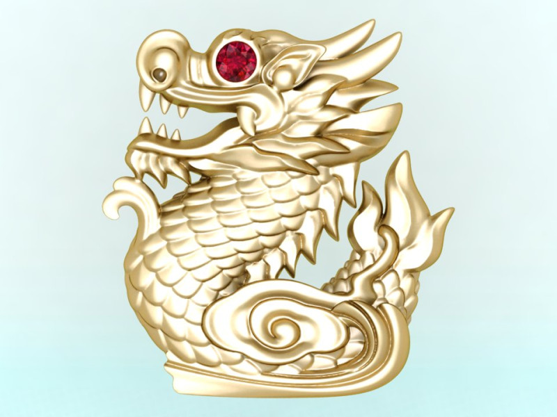 Dragon for jewelry - Dragon for ring - Dragon for pendant - N428 Model Cetak 3D .c4d .max .obj .3ds .fbx .stl .blend