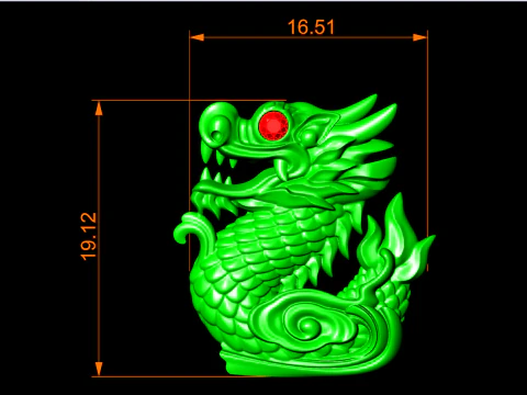 ジュエリー用ドラゴン - リング用ドラゴン - ペンダント用ドラゴン - N428 3Dプリントモデル