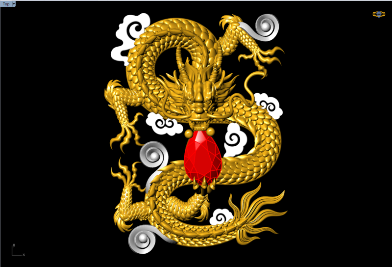 Dragão para joias - Dragão para anel - Dragão para pingente - N803 Modelo de Impressão 3D .c4d .max .obj .3ds .fbx .stl .blend 