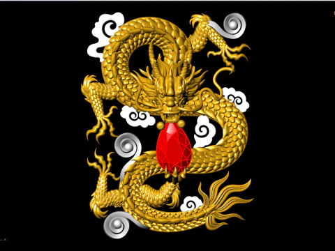 Drag&atilde;o para joias - Drag&atilde;o para anel - Drag&atilde;o para pingente - N803 Modelo de Impressão 3D