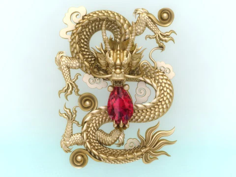 Dragon for jewelry - Dragon for ring - Dragon for pendant - N803 3D Print Model