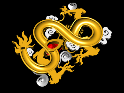 Dragão para joias - Dragão para anel - Dragão para pingente - N803 Modelo de Impressão 3D