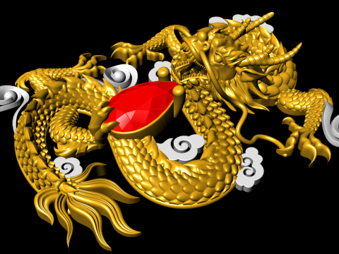 Dragão para joias - Dragão para anel - Dragão para pingente - N803 Modelo de Impressão 3D