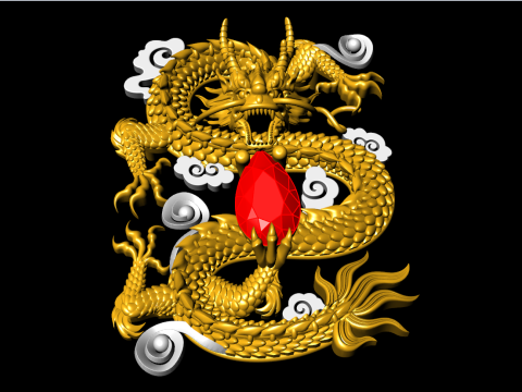 Dragão para joias - Dragão para anel - Dragão para pingente - N803 Modelo de Impressão 3D