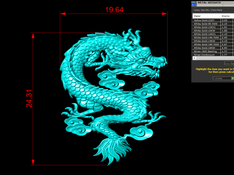 Drache für Schmuck - Drache für Ring - Drache für Anhänger - N1127A 3D Druckmodell