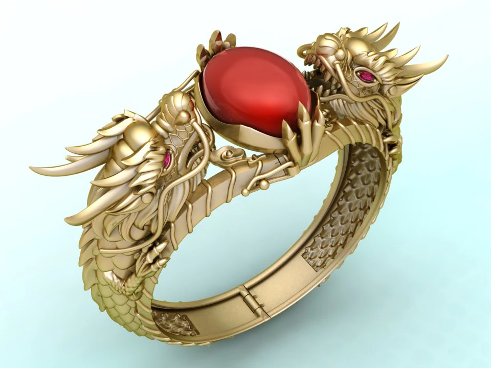 Dragon bracelet - Mens dragon bracelet - Mens bracelet - N1124 3D Print Model .c4d .max .obj .3ds .fbx .stl .blend 