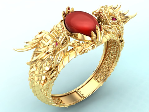 Dragon bracelet - Mens dragon bracelet - Mens bracelet - N1124 3D Print Model