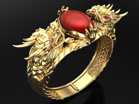 Dragon bracelet - Mens dragon bracelet - Mens bracelet - N1124 3D Print Model