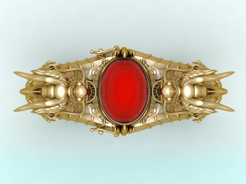 Dragon bracelet - Mens dragon bracelet - Mens bracelet - N1124 3D Print Model