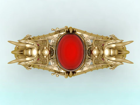 Dragon bracelet - Mens dragon bracelet - Mens bracelet - N1124 3D Print Model