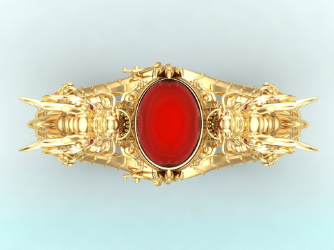 Dragon bracelet - Mens dragon bracelet - Mens bracelet - N1124 3D Print Model