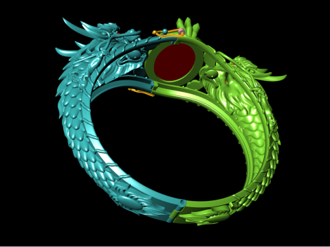 Dragon bracelet - Mens dragon bracelet - Mens bracelet - N1124 3D Print Model