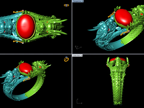 Dragon bracelet - Mens dragon bracelet - Mens bracelet - N1124 3D Print Model