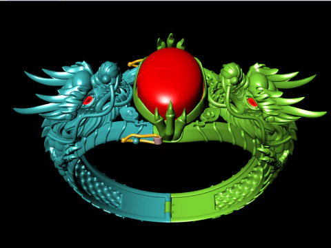 Dragon bracelet - Mens dragon bracelet - Mens bracelet - N1124 3D Print Model