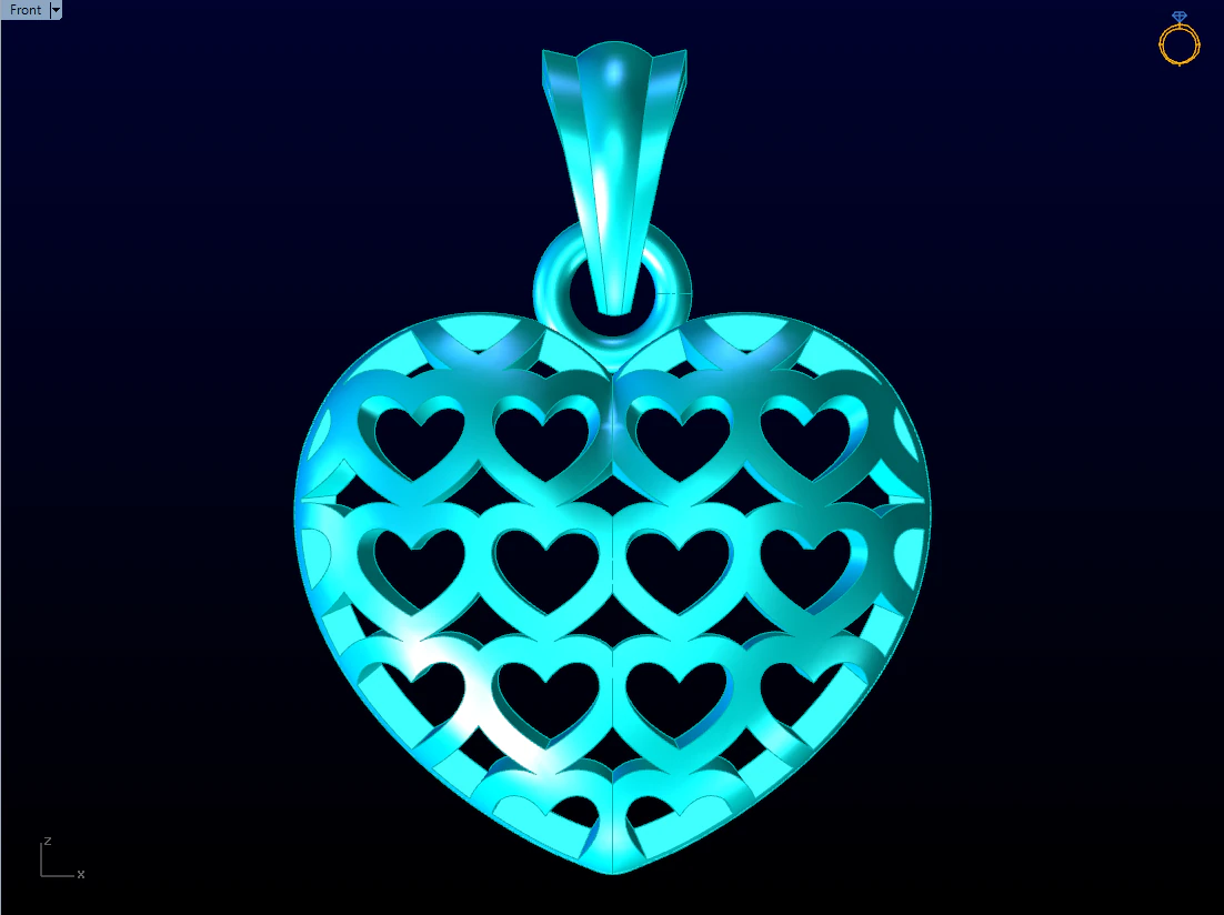 Heart pendant - Womens pendant - N849 3D Print Model .c4d .max .obj .3ds .fbx .stl .blend 