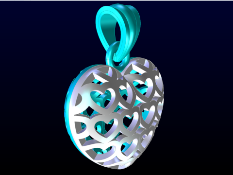 Heart pendant - Womens pendant - N849 3D Druckmodell