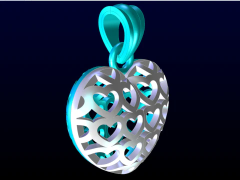 Heart pendant - Womens pendant - N849 3D Print Model