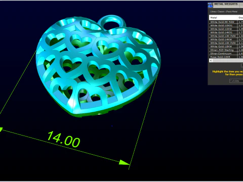 Heart pendant - Womens pendant - N849 3D Print Model