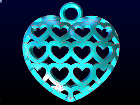 Heart pendant - Womens pendant - N849 3D Druckmodell