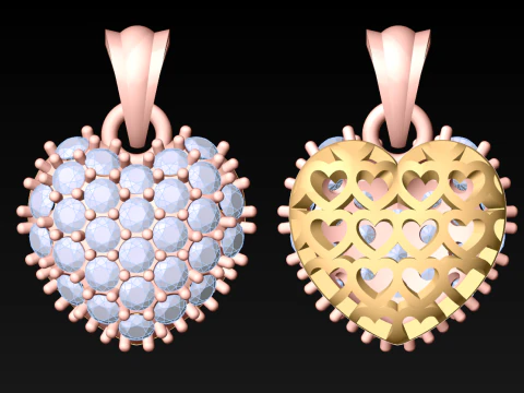 Pingente cora&ccedil;&atilde;o - Pingente feminino - N849A Modelo de Impressão 3D