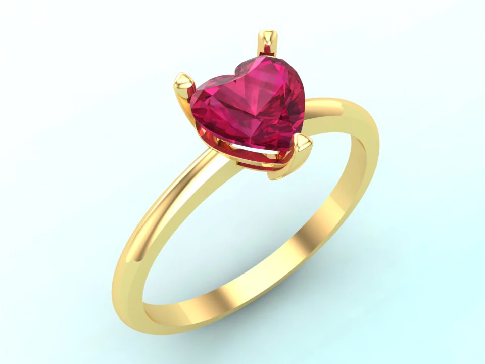 Heart ring - Diamond ring - Womens ring - N621 3D Print Model .c4d .max .obj .3ds .fbx .stl .blend 