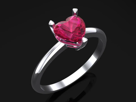 Heart ring - Diamond ring - Womens ring - N621 3D Print Model