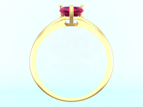 Каблучка-сердечко - Каблучка з діамантом - Жіноча каблучка - N621 3D Принт Модель