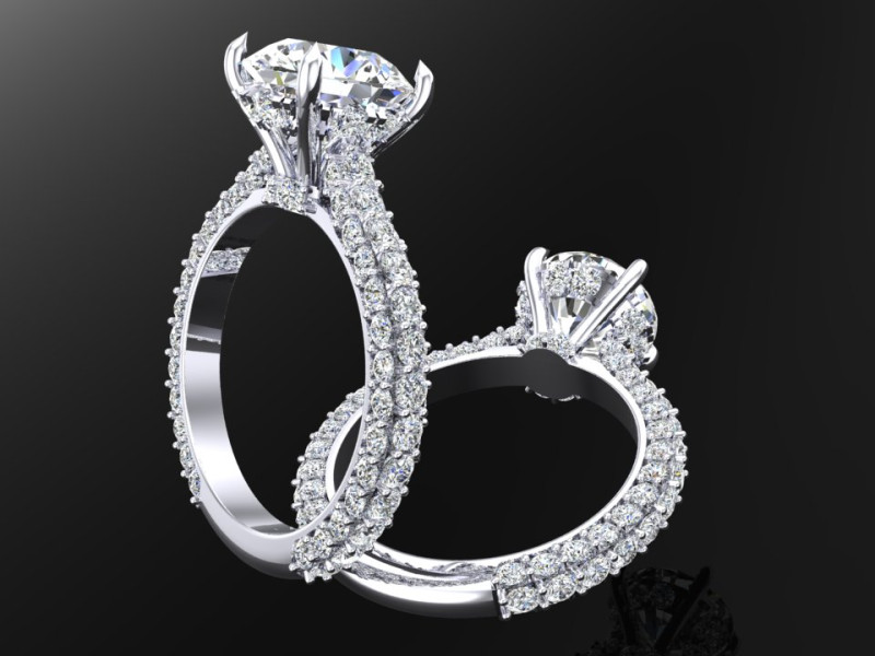 Diamond ring - Womens ring - Womens luxury ring - N952 Model Cetak 3D .c4d .max .obj .3ds .fbx .stl .blend