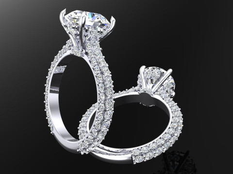 Diamond ring - Womens ring - Womens luxury ring - N952 Model Cetak 3D