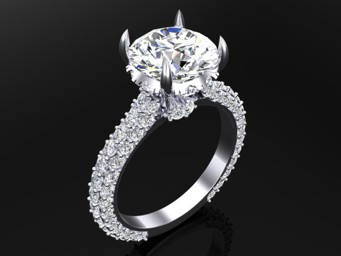 Diamond ring - Womens ring - Womens luxury ring - N952 Model Cetak 3D