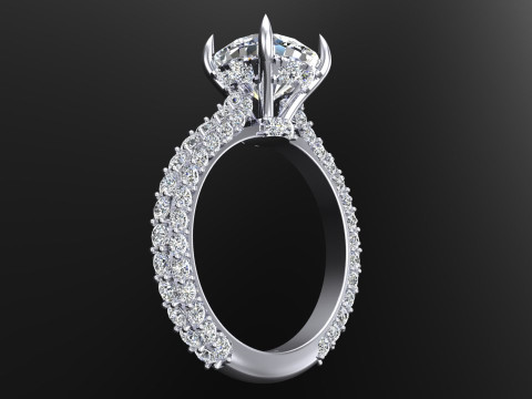 Diamond ring - Womens ring - Womens luxury ring - N952 Model Cetak 3D