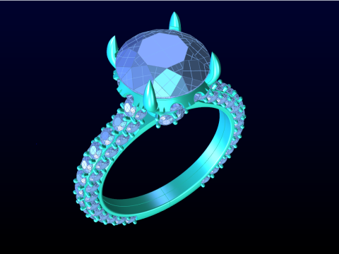 Diamond ring - Womens ring - Womens luxury ring - N952 Model Cetak 3D