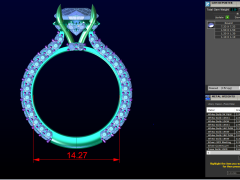 Diamond ring - Womens ring - Womens luxury ring - N952 Model Cetak 3D