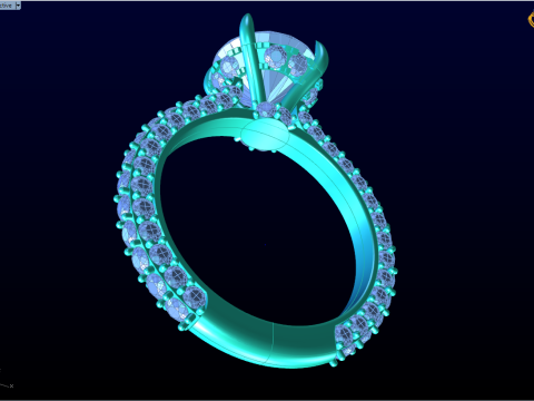 Diamond ring - Womens ring - Womens luxury ring - N952 Model Cetak 3D