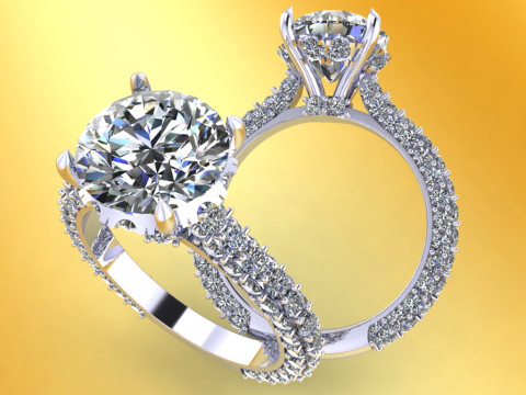 Diamond ring - Womens ring - Womens luxury ring - N952 Model Cetak 3D