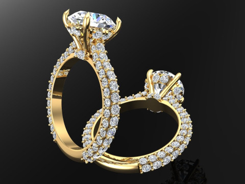 Diamond ring - Womens ring - Womens luxury ring - N952 Model Cetak 3D