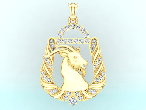 Goat pendant - N498 3D Print Model
