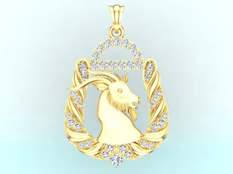 Goat pendant - N498 3D Print Model