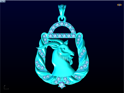 Goat pendant - N498 3D Print Model