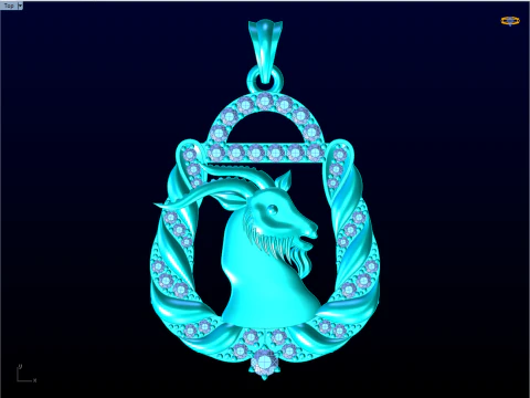Goat pendant - N498 3D Print Model